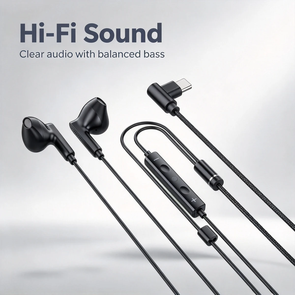 1 par de fones de ouvido com f - Type C Wired Earphones With Mic avaliação e preço