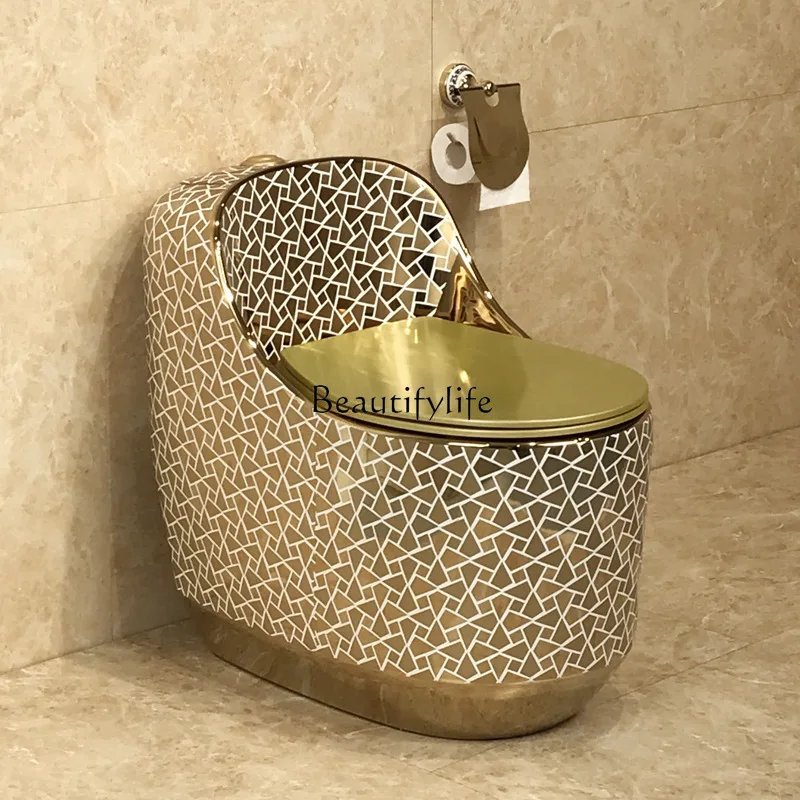 

Golden toilet creative color gold European and American electroplated goldwater-saving toilet