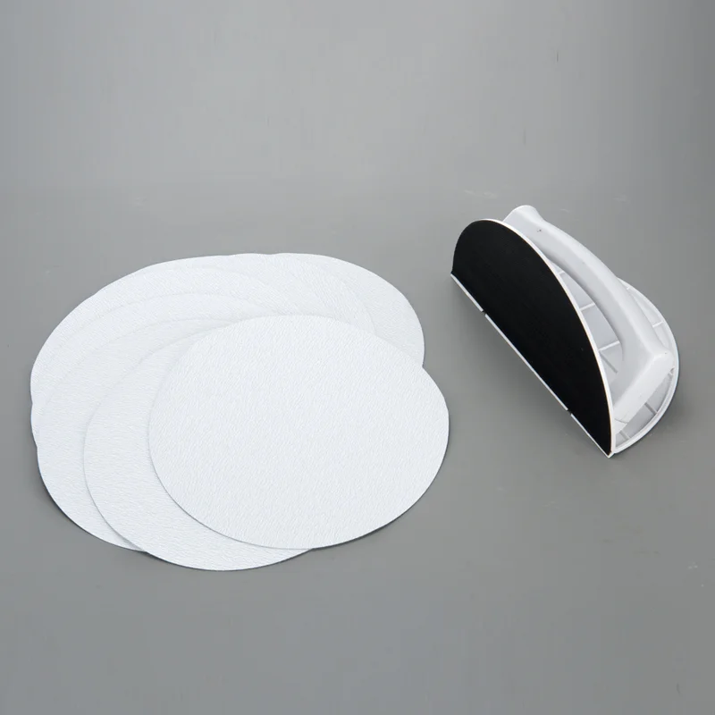 Strumento di carta vetrata per levigatura angolare semicircolare multifunzionale Strumento di levigatura autoadesivo da 90 gradi per supporto per carta abrasiva per cartongesso