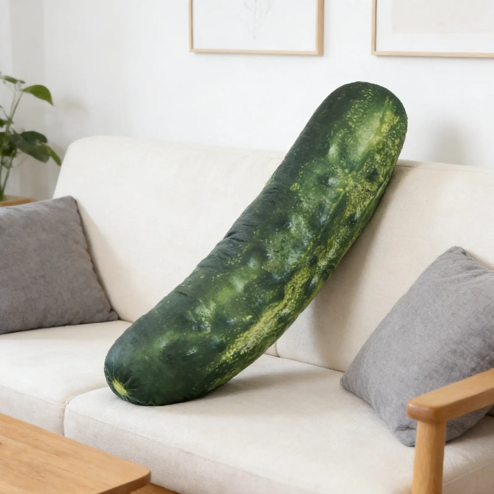 

Pickle Pillow 50Cm Realistic 3D Stuffed Food Cushion Couch Vegetable Decorative Throw Pillow Soft Funny Comfort Cushion