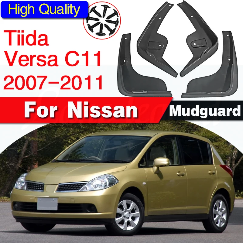 4PCS for Nissan Tiida Versa Latio C11 2007 2008 2009 2010 2011 Mudguards Mudflaps Fender Mud Flap Splash Guards Car Accessories