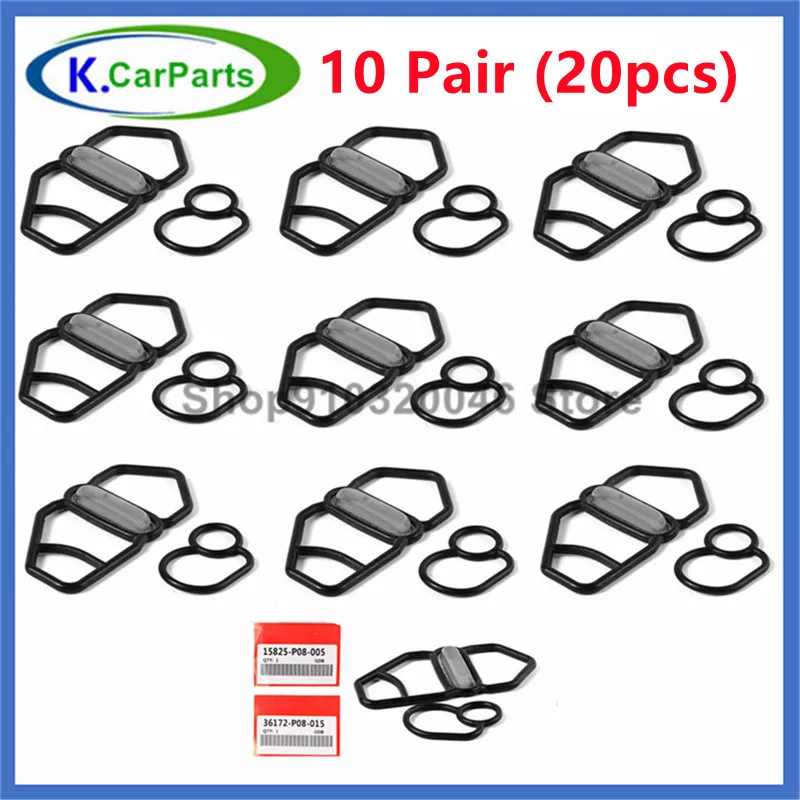 

10Pair (20pcs) Upper + Lower VTEC Solenoid Gasket Fit for Honda GSR NSX D16Z6 B18C1 B16A2 B18C5 36172-P08-015 15825-P08-005