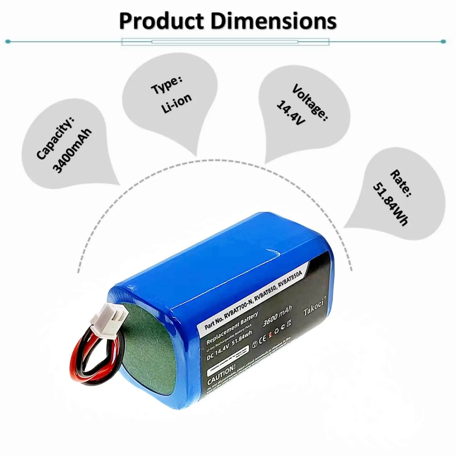 Replacement Battery for Shark  RV700_N, RV720_N, RV725_N, RV750_N, RV761, RV850BRN, RV850C, RV850WV, RV851WV, RV871