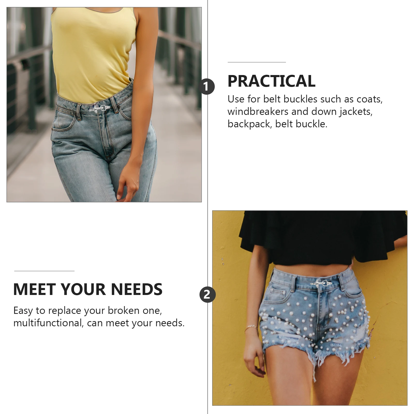 1 زوج حزام الخصر أبازيم خفيفة الوزن متعددة الوظائف سبائك الزنك أبازيم الزخرفية DIY بها بنفسك الملابس والاكسسوارات معطف أسفل