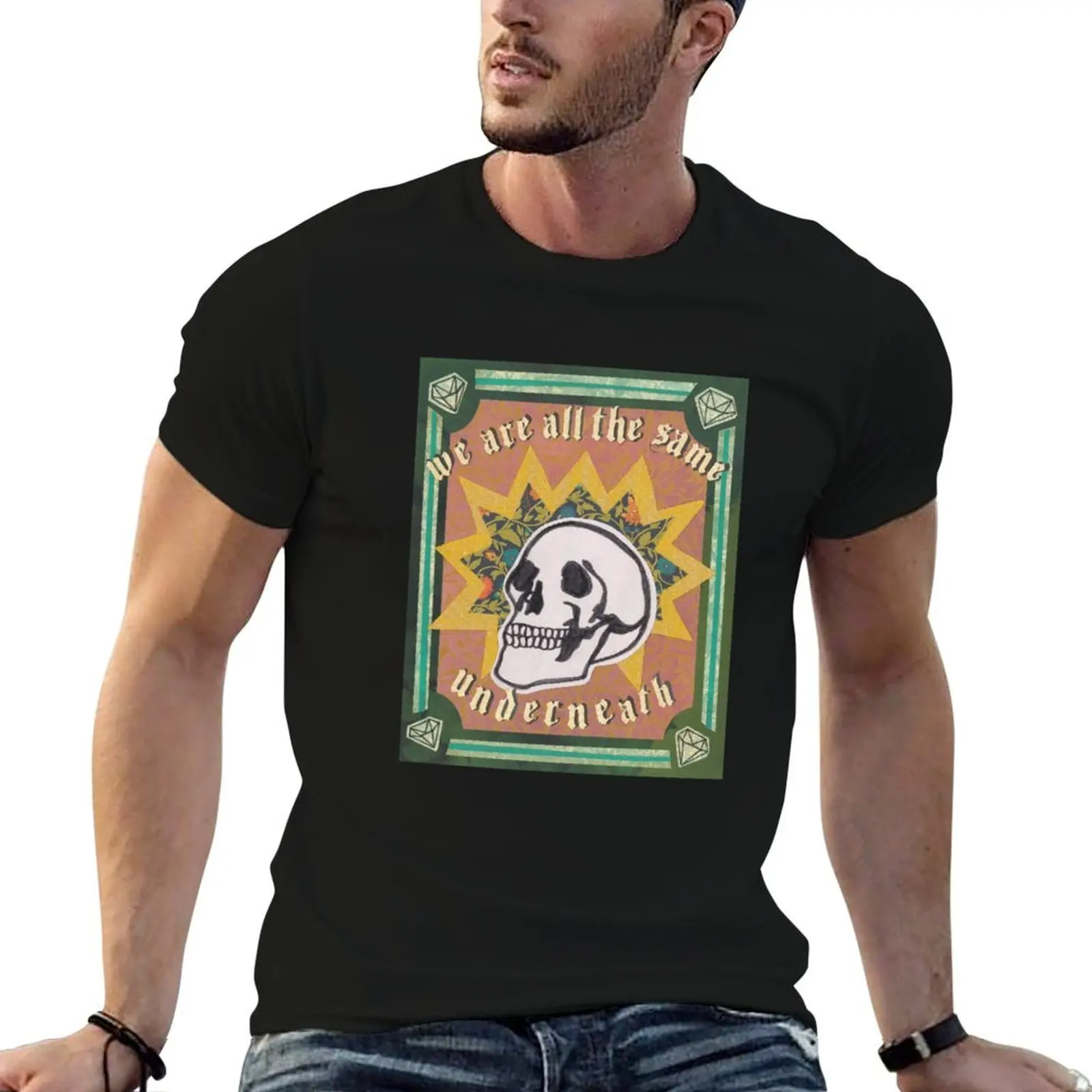 T-shirt médiéval Unity Skull pour homme, t-shirts de créateur, t-shirt en coton 100% anime