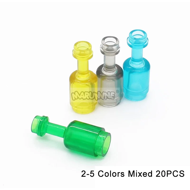 Marumine Mini-Utensilien, transparente Glasflasche, 1 x 1 x 2, kompatibel mit 95228 MOC-Steinen, baut Partikel, Bausteine, Teile zusammen