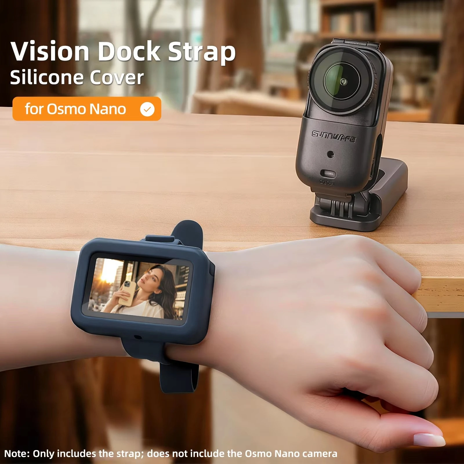 

For DJI Osmo Nano Silicone Strap Camera Mount Image Transmission Adjustable Wristband Hand Strap Bike Mount Pet Collar Accessory