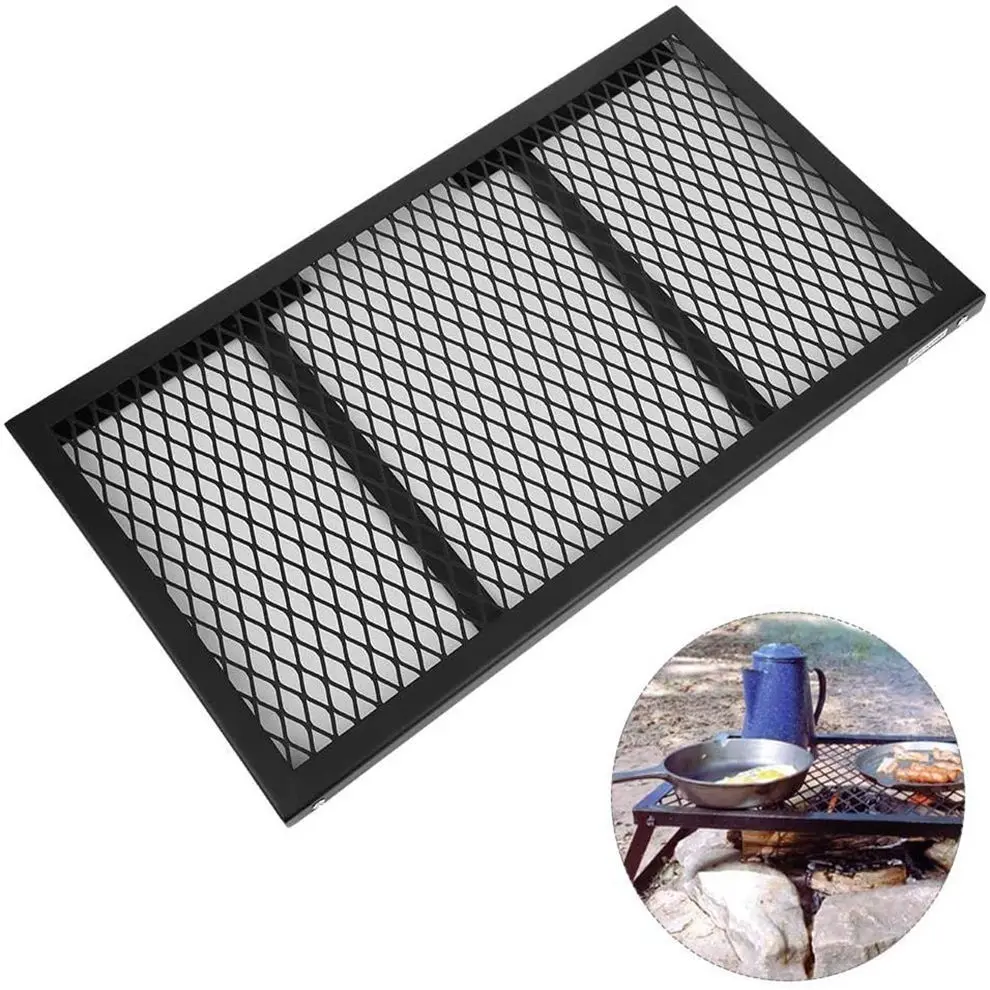 Outdoor Convenient Storage Net Table Camping Barbecue Table Multi-functional Folding Picnic Table Camping Storage Drain Grid