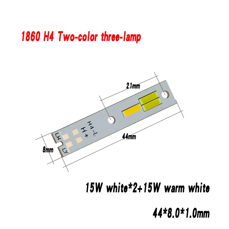 LED 자동차 헤드라이트, CSP C6 1860, 2 색 LED15 W 백색광 및 15 W 따뜻한 백색광 55mil 칩, ZES H7 H4, 2 색 3 등