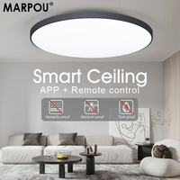 MARPOU 110V 220V 36W 50W 80W Smart Round Ceiling Light  with bluetooth APP Remote control Waterproof Ceiling light bathroom