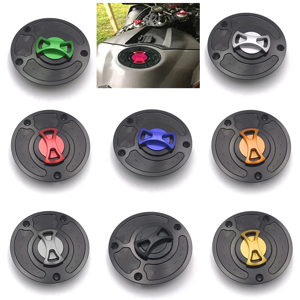 Motorcycle For KAWASAKI ER6N E6RF Z1000 SX Z800 Z750 ZZR1400 ZX6R 10R Keyless Racing Quick Release Tank Fuel Caps Case Gas Cover