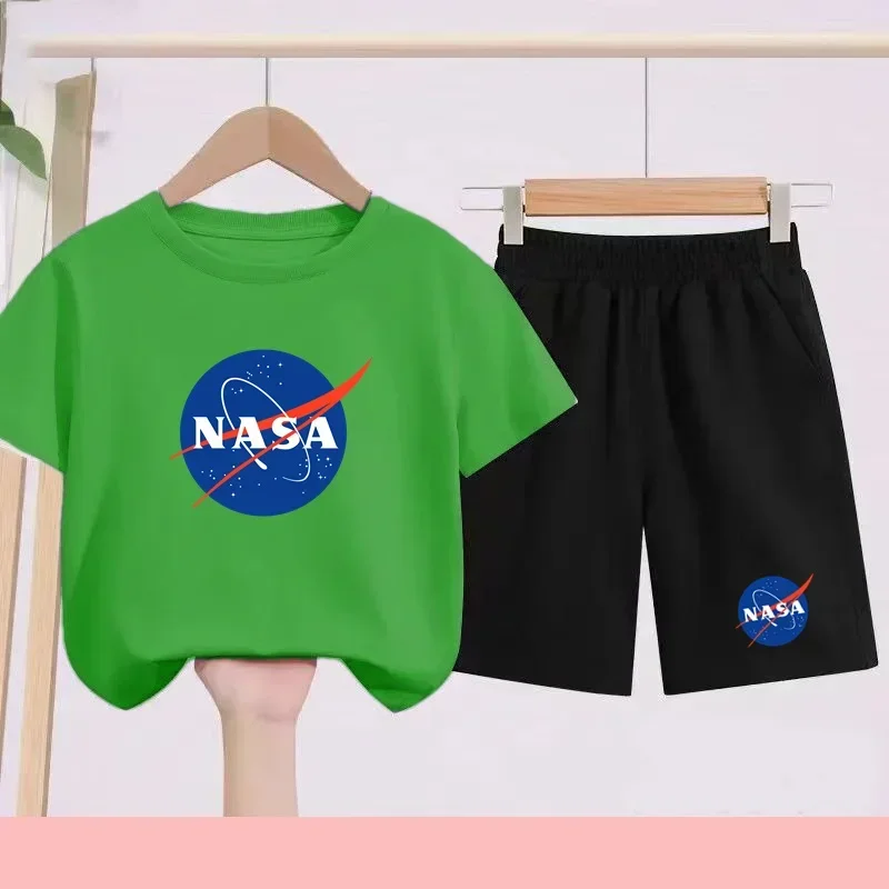 

The first gift for attractive Summer Kids Sports suit T-shirt Short sleeve + Shorts Casual suit kids 3-13 years old