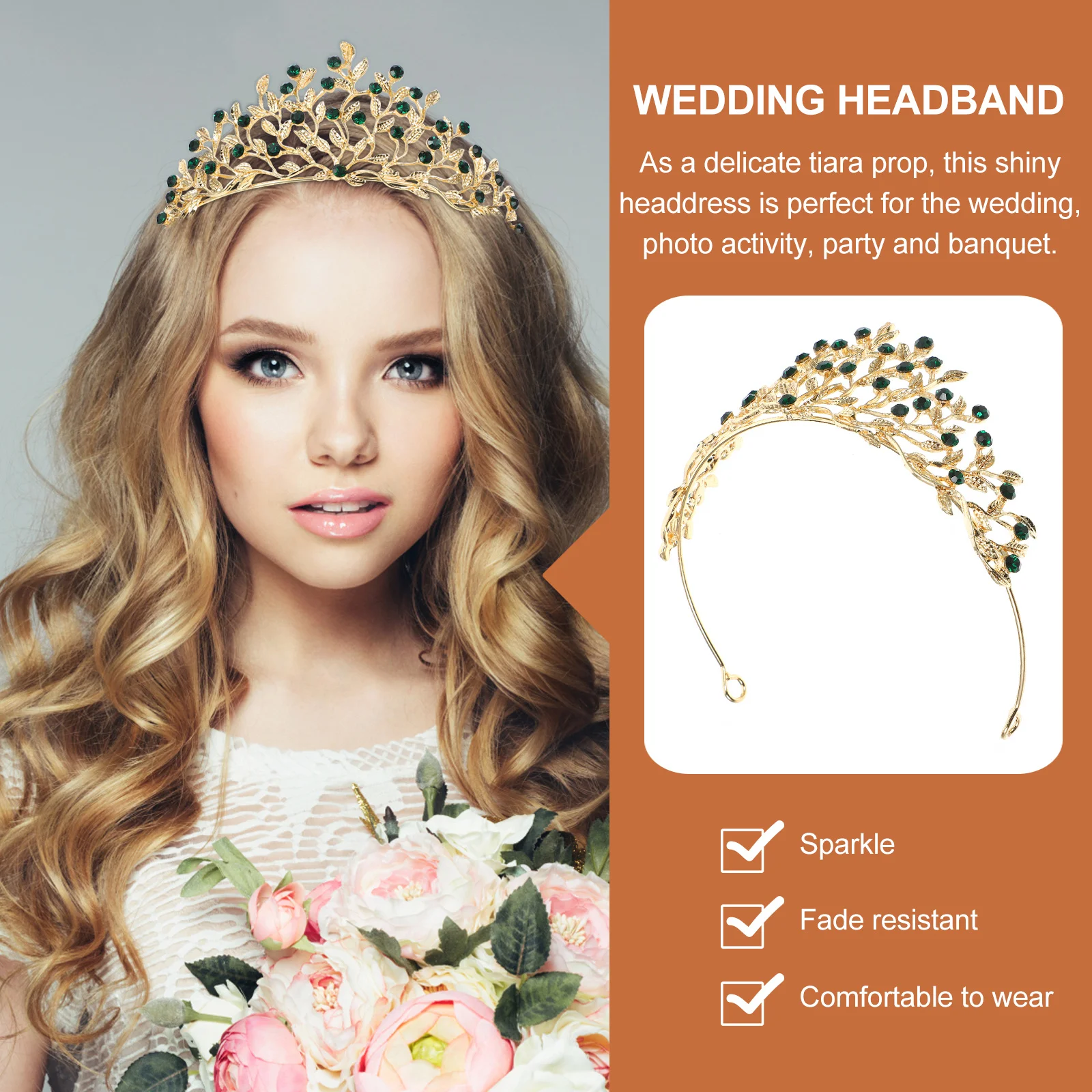 

Rhinestone Crown Headband Bridal Tiara Wedding Hair Accessories Elegant Girls Headpiece Party Birthday Crowns Bridal Crown