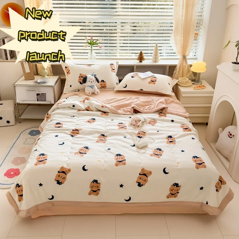 Thin Quilt Cartoon Print Quilt  Air conditioning Quilt Lightweight Comforter Four-season 150 Single Bed Quilt