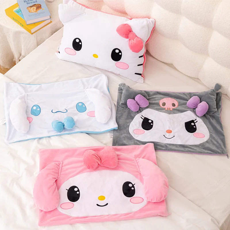 

New Kawaii Sanrio Hello Kitty Kuromi Cinnamoroll Cute Anime 3D Pillowcase Student Dormitory Thick Pillow Cover Girl's Gifts Toys
