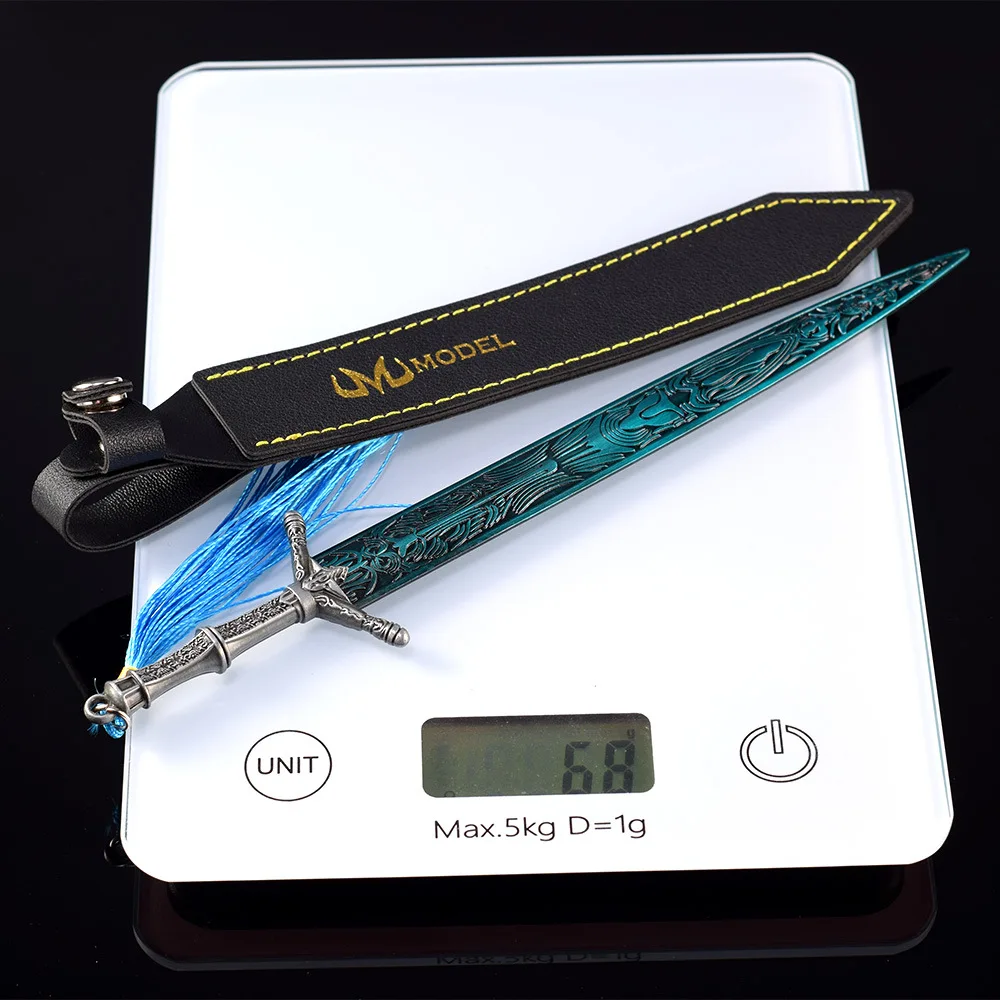 22 cm/8.66in Game Perifere Heilige Maanlicht Zwaard Katana Japonesa Metalen Wapens Model Desktop Collectible Ornament Jongen speelgoed Gift