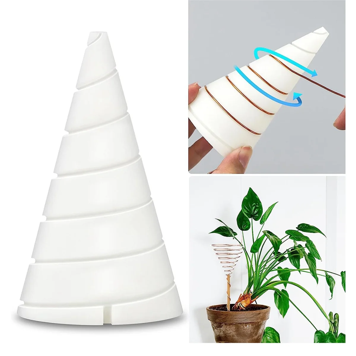 Alambre de cobre puro, con bobina de fibonreci, plantilla de bobinado para electrocultivo, jardinería para cultivo de jardín, 8,2 pies/2,5 M