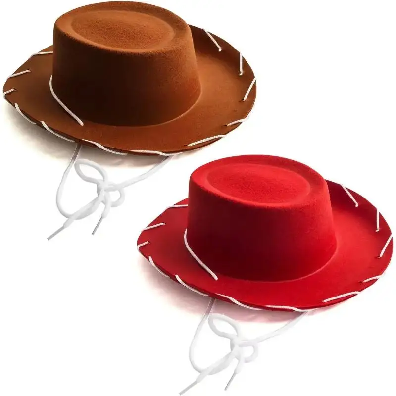 Brown Red Cowboy Western Hats Costume Hat Accessories For Toddler Child Theme Birthday Party Halloween Costume Dress