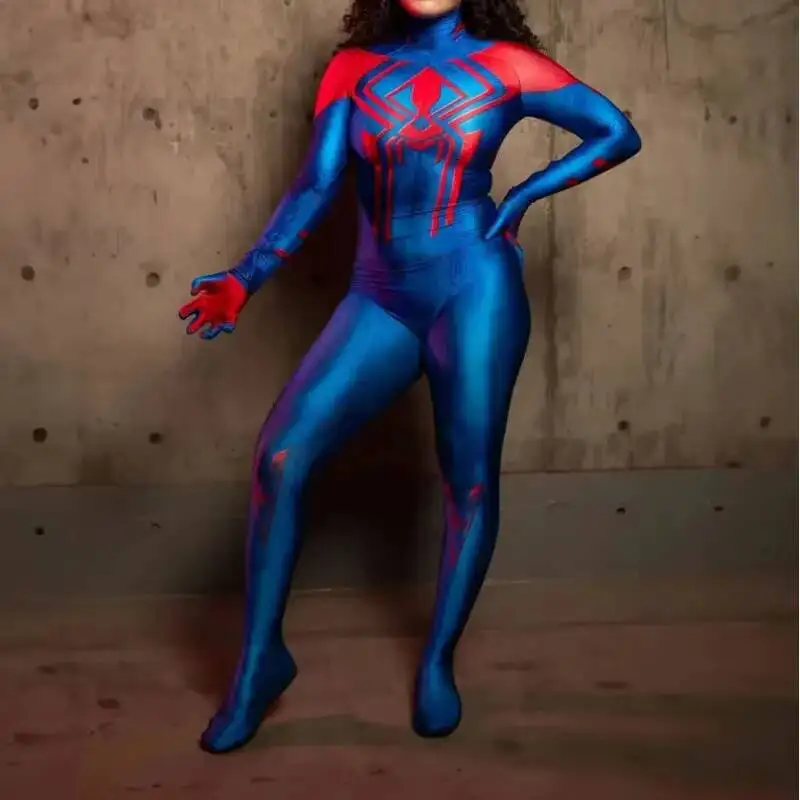 

2099 Spidercosplay Costume Adults Kids Girls Women Superhero Zentai Halloween Bodysuit Party Jumpsuit No Mask