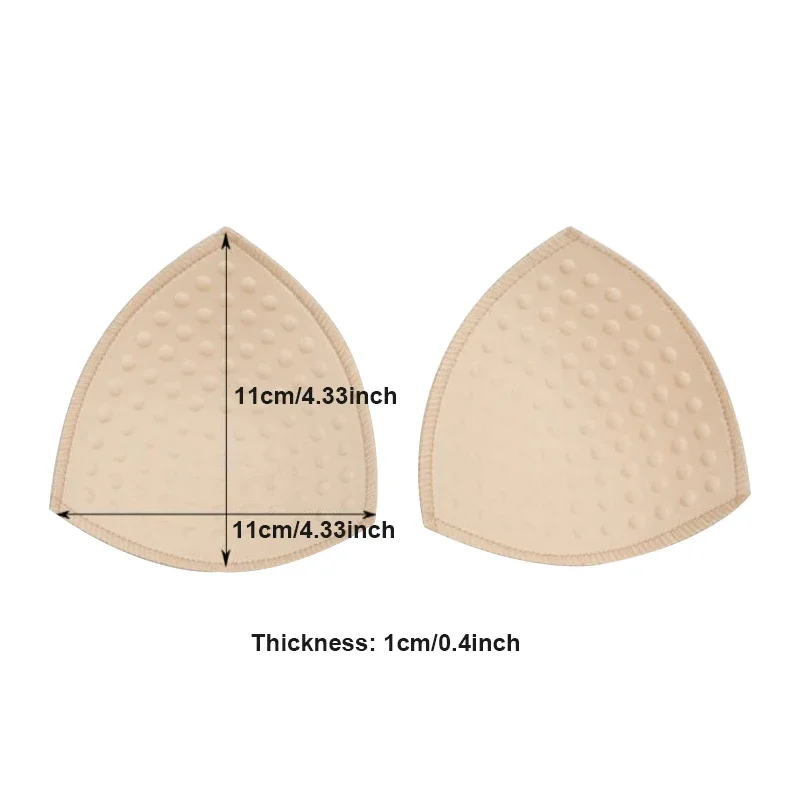 3 Pairs Triangle Shaped Bra Insert Pads for Women, Sewn Pads, Massage Dot, Breathable, Sports Bra, Dresses,