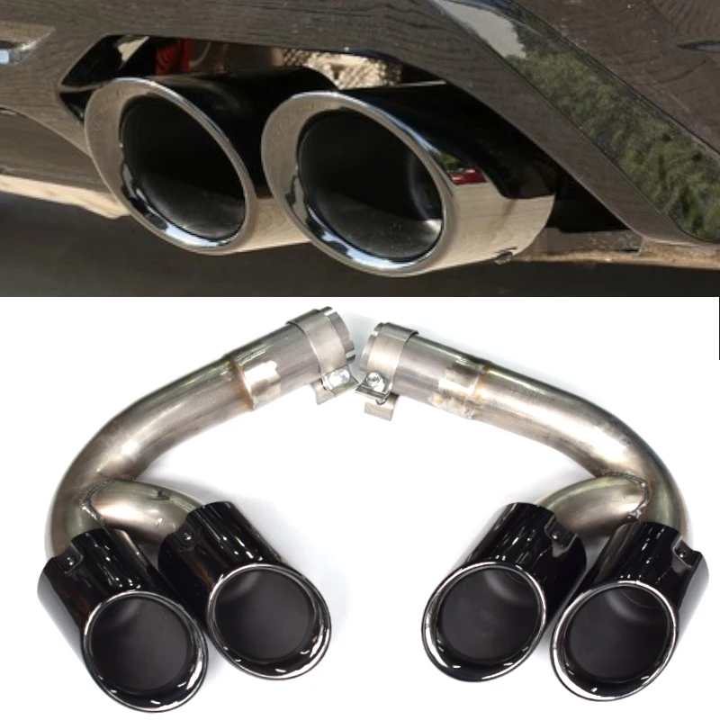 For 2019 to 2023 Volkswagen Touareg 2.0 3.0 displacement exhaust pipe upgrade quad out sport black muffler tip