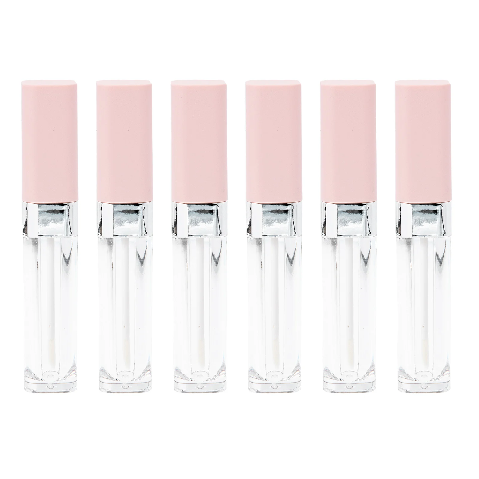6pcs Square Lip Gloss Empty Tube Refillable Mascara Container ABS Lash Safe Durable Lightweight Transparent Body Easy