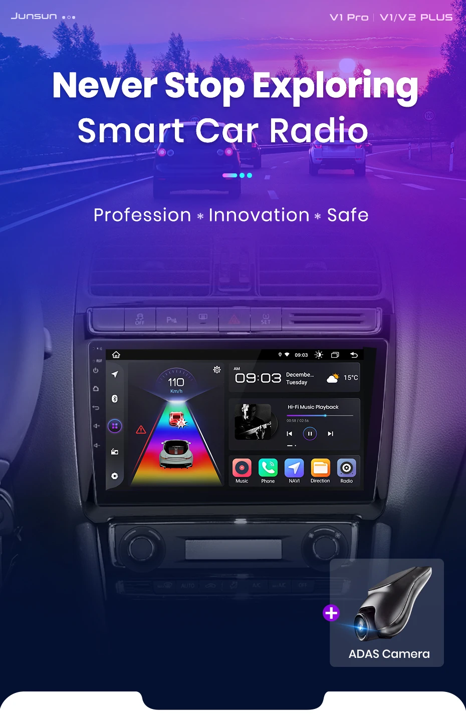 Junsun drahtlose carplay android auto autoradio für vw volkvolkswagen polo 5 gps intelligente systeme tereo multimedia autoradio – Detail 2