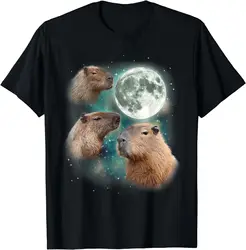 3 Capybara Moon Giant Rodents Weird Howling Parody T-Shirt