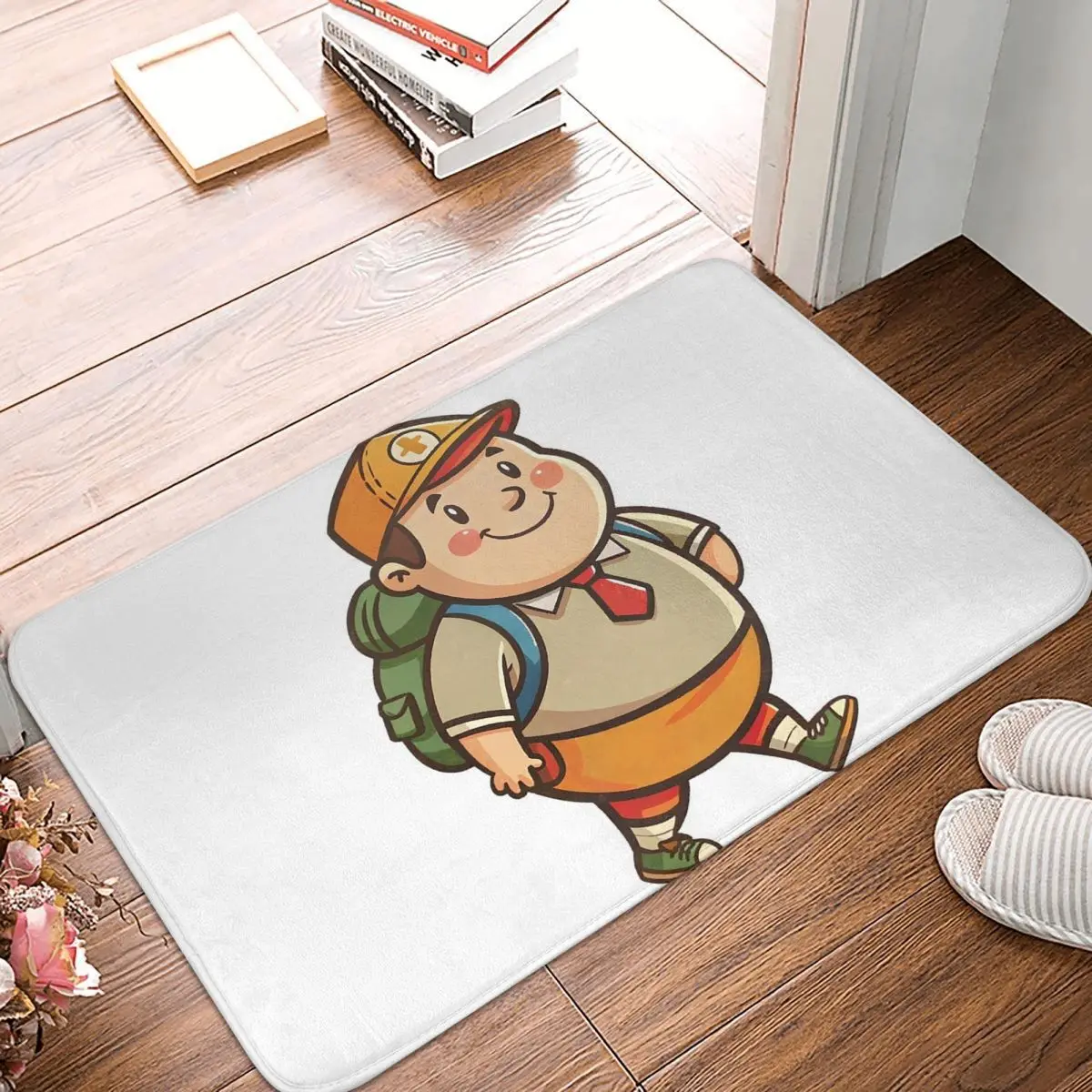 A Cheerful And Chubby Scout Kid Ready For Adventure Non-slip Doormat Floor Mat Carpet Rug for Kitchen Home Bedroom Footpad Mats