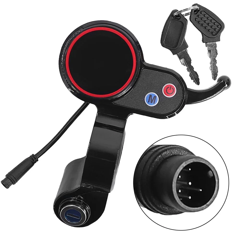 

Scooter LCD Display 6-core High/low Speed Adjustment Dial Instrument Panel With Lock For H5 Electric Scooters Dashboard Parts
