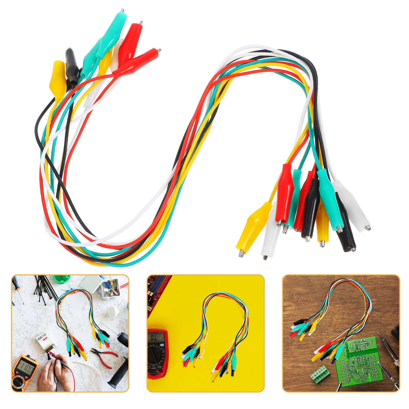 

10pcs Alligator Clips Test Leads Dual Head For Electronic Experiments Durable Jump Wires With Insulated Tips Electrical Test