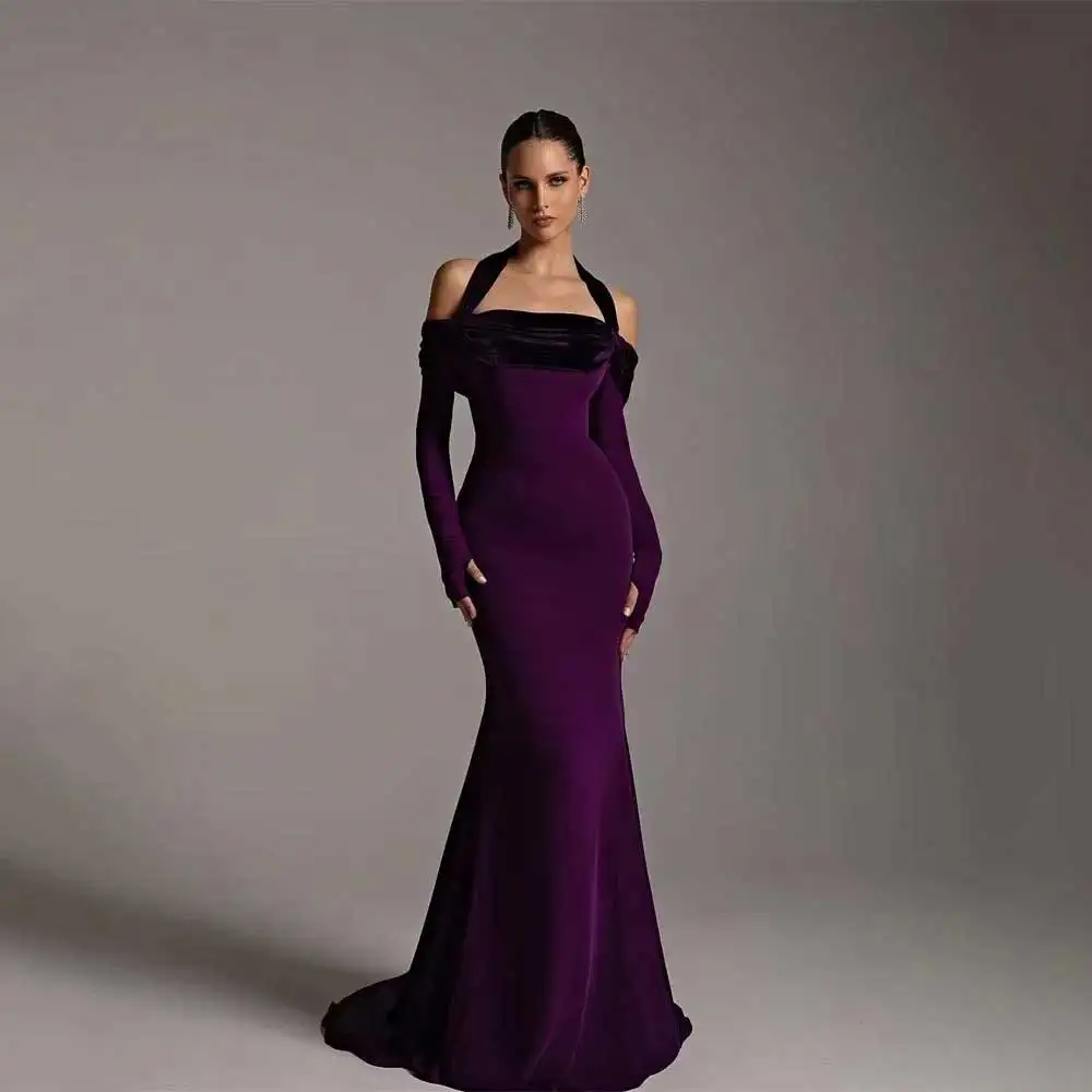 

Evening Dresses Prom Dresses Long Sleeve Mermaid Dress Ruffled Gable Formal Gowns Party Dresses Women's Elegant Formal Wear