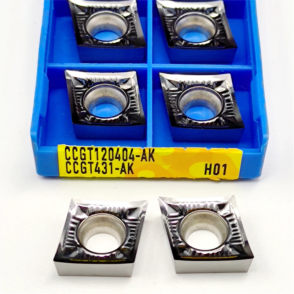 CCGT120402 CCGT120404 CCGT120408 AK H01 Inserti per tornitura Lama in metallo duro Utensile da taglio per tornio per alluminio CCGT 120402 120404 120408