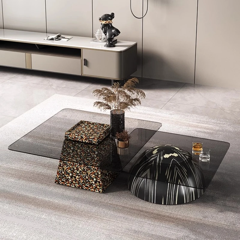 

Designer Nordic Coffee Table Luxury Space Saving Minimalist Aesthetic Coffee Table Computer Cheap Glass Couchtisch Furniture