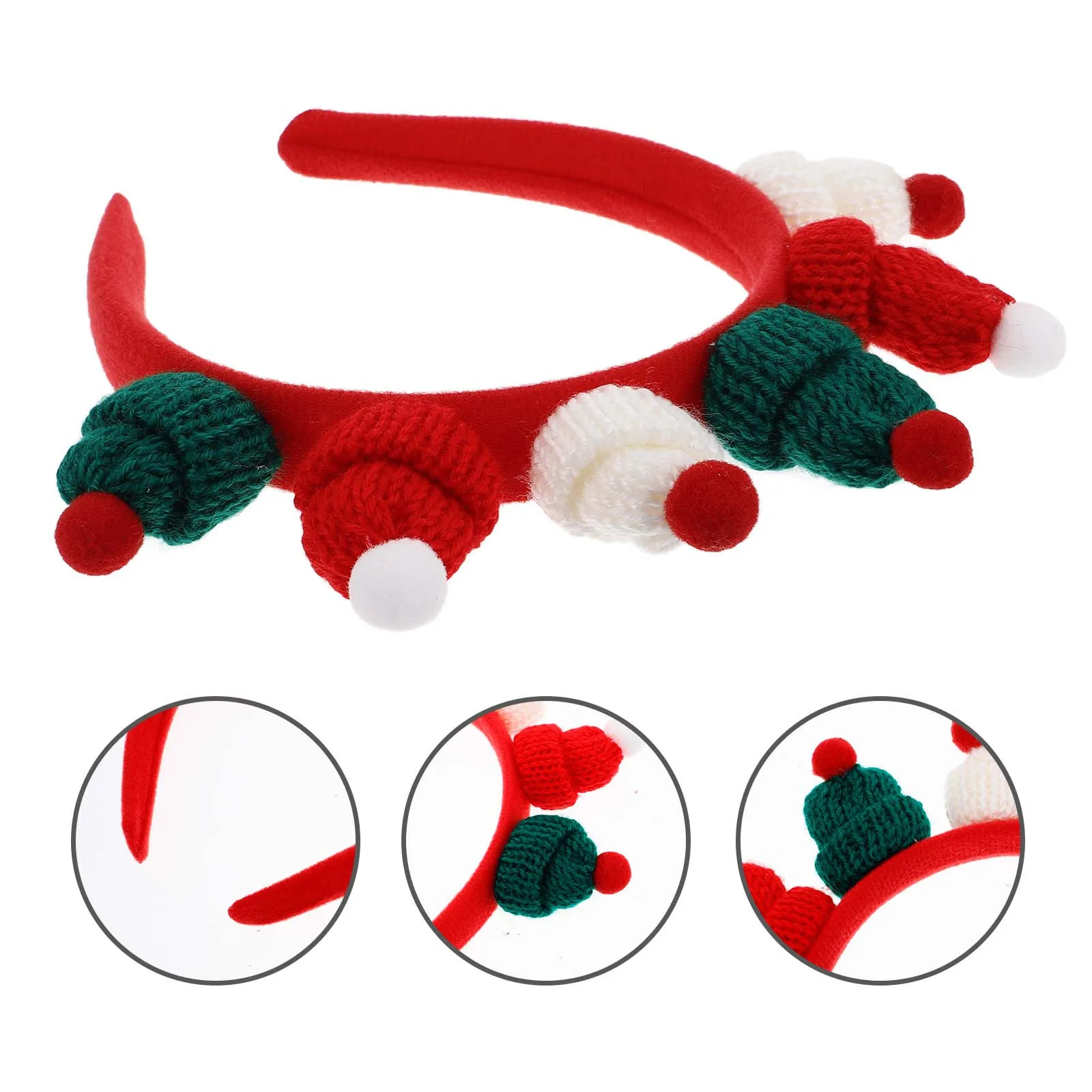 

1pcs Christmas Hat Headband Cute Xmas Hairband For Holiday Party Events Festive Winter Headwear Kids Hair Decor Cosplay