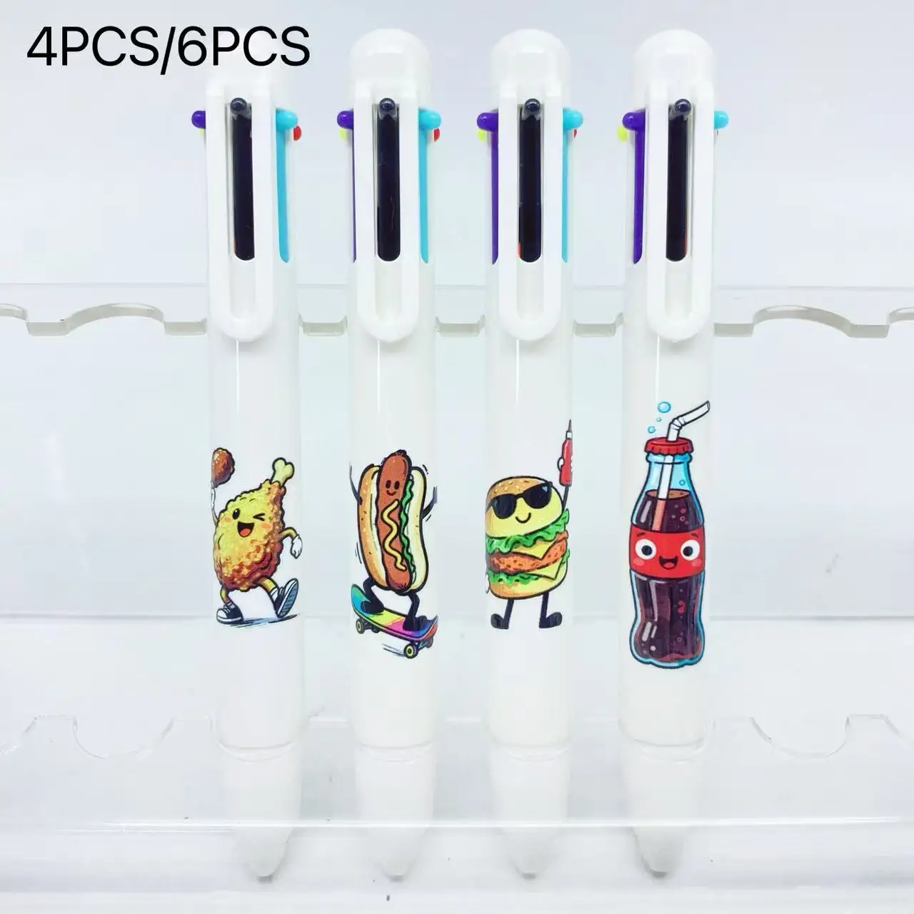 

Гамбургерная вечеринка, белый набор, разноцветные шариковые ручки, ручка для письма «шесть в одном», маркер