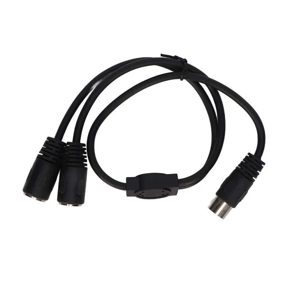 1 Male to 2 Female DIN 4PIN to 2DIN 4PIN Adapter Cable Plug and Play 0.5m/1.6ft 4 Pin DIN Y Splitter Cable