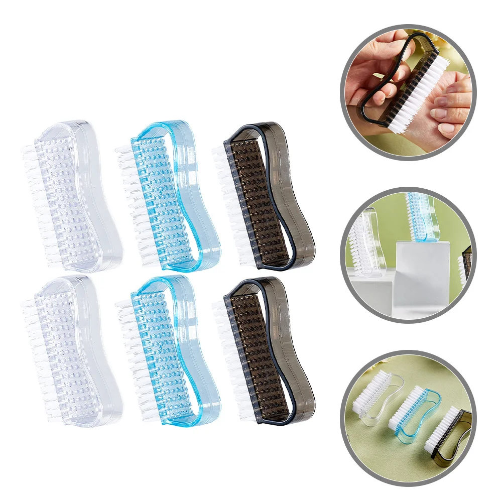

6Pcs Nail Cleaning Brush Set Rich Colors Fine Workmanship Finger Nail Brush for Men Women Professional Manicure Pedicure Use