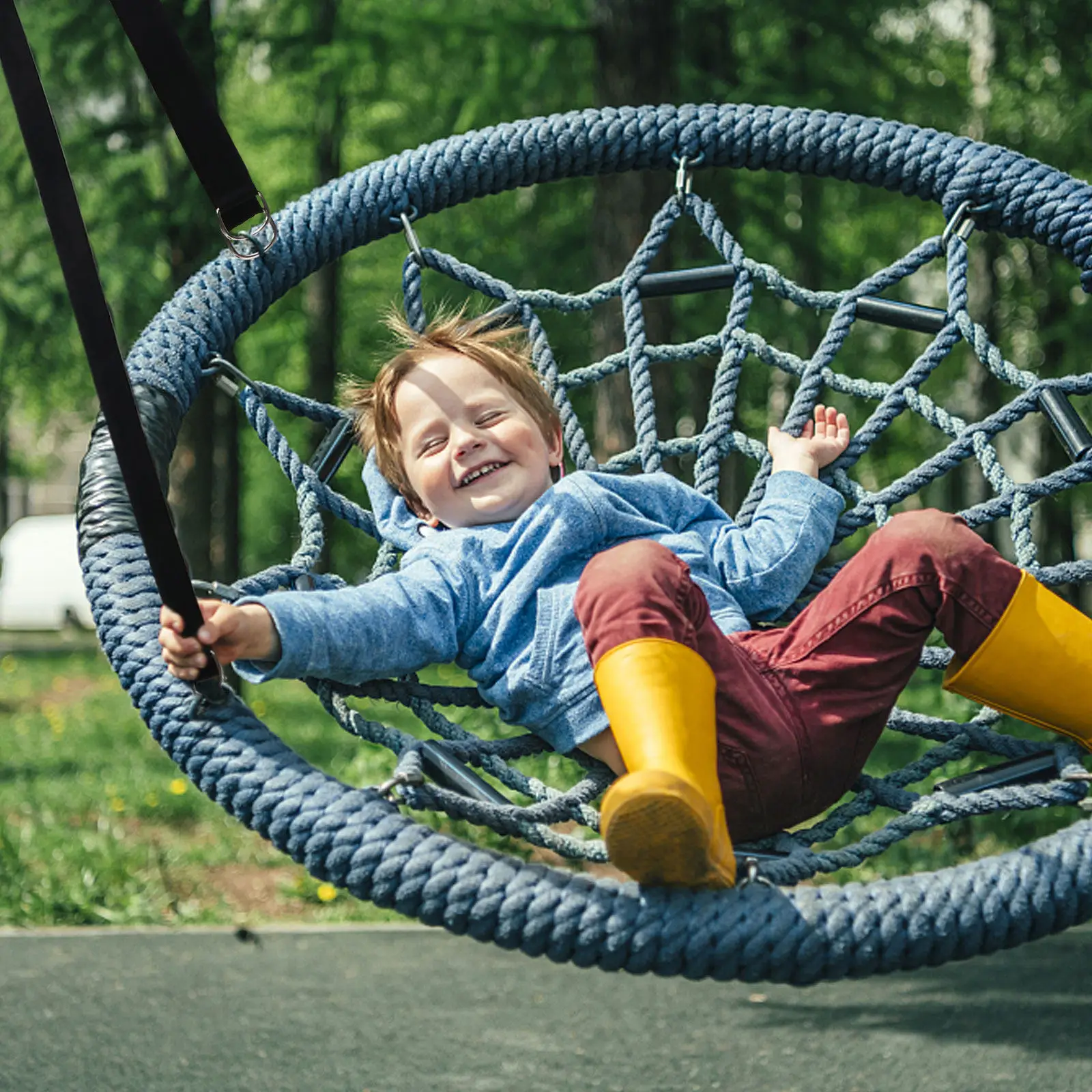 

1Set Heavy Duty Swing Hanging Rope Set Made of Stainless Steel and Non Woven Fabric for Hammock Swing Outdoor Safety