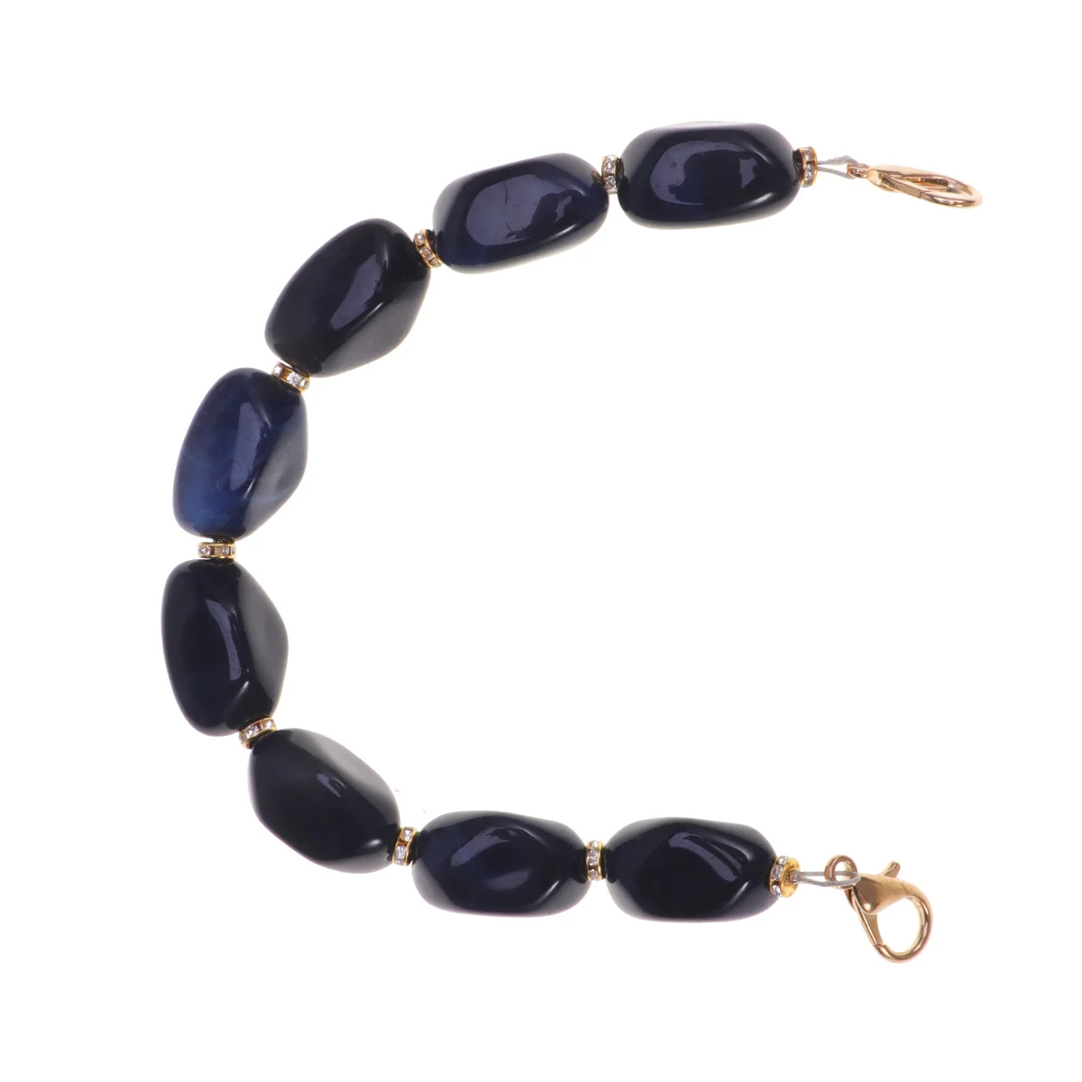 

Box Chain Bicolor Blue Premium Acrylic Resin Exquisite Handbag Accessory Replacement Bag For Shoulder Crossbody Bags Handbag