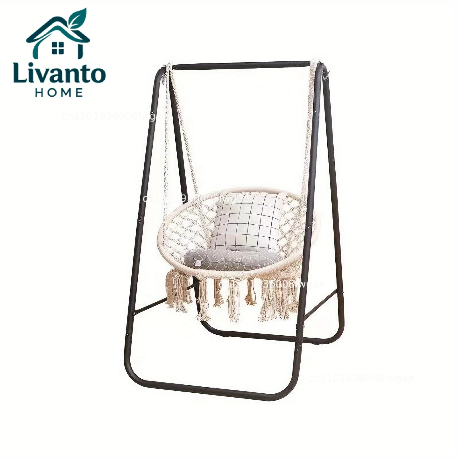 

Free-Standing Hanging Chair Set with Metal Stand, Capacity Indoor/Outdoor Swing Chair, Portable Hammock Chair for Patio/Garden