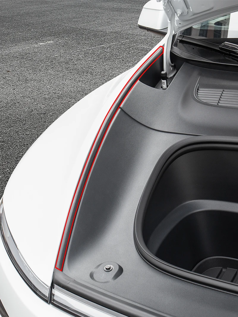 Für Tesla Model Y Juniper Frontkoffer-Dichtungssatz, schalldichter Gummi-Wetterstreifen, Modell 3, Highland Seal, Windgeräuschreduzierungssatz – Detail 1