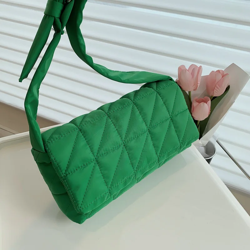 

Retro Casual Plaid Crossbody Bag, Simple Nylon Shoulder Bag, Women's Quilted Waterproof Large Capacity Handbag