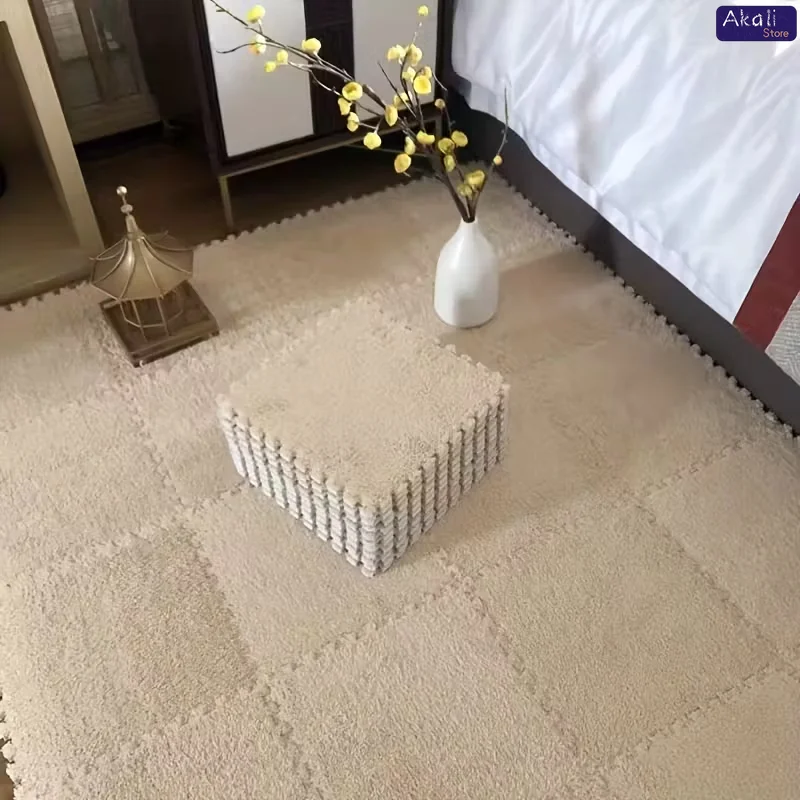 12 قطعة من سجادة أرضية رغوية من القطيفة الناعمة المتشابكة سجادة غير قابلة للانزلاق سجادة لعب سميكة لغرفة المعيشة وغرفة النوم وغرفة الأطفال ديكور المنزل #3