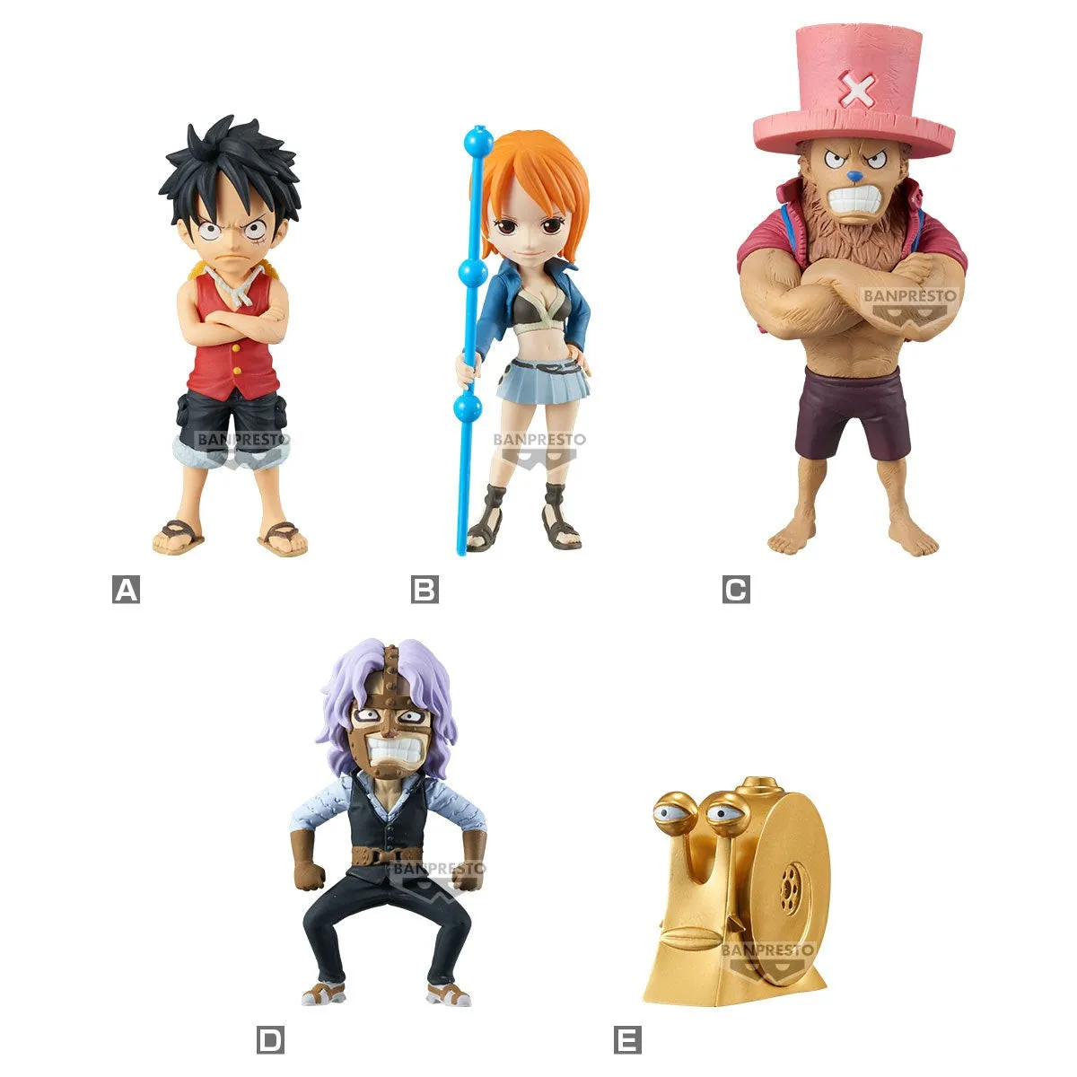 Original BANPRSETO WCF One Piece Luffy Zoro Sanji Nami Enies Lobby Story Toys Anime Figure PVC Model Collection Kwaii Q Ver.