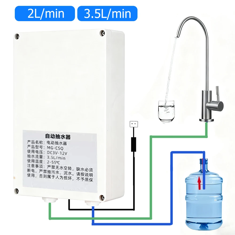 Electric Water Pump Faucet Galley Automatic Water Suction Pump 12V 2L/min 3.5L/min Caravan Motorhome Boat Kitchen Water Pump