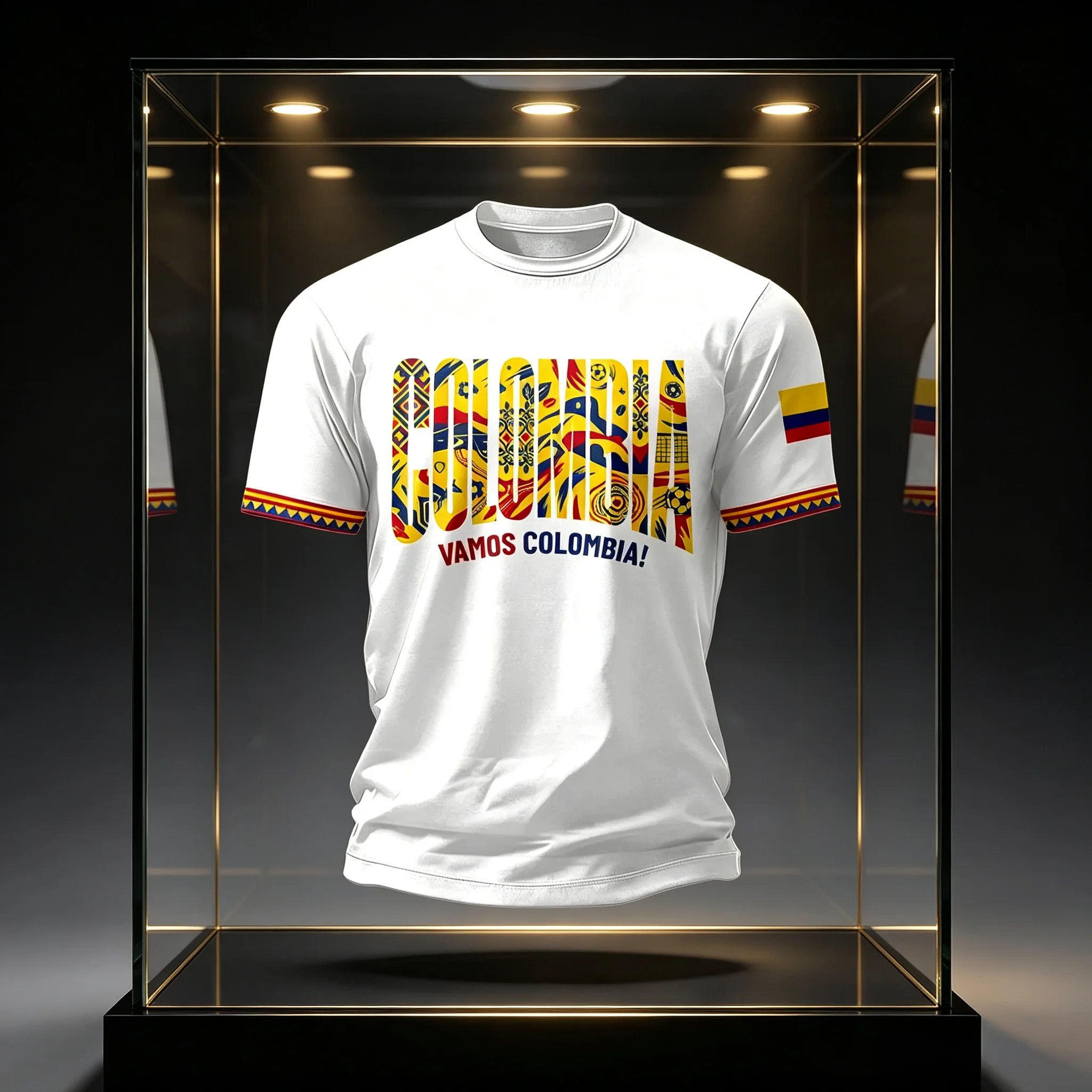 Camiseta de Fútbol de la Selección Colombia 2026, Amarilla con Letras Chevron, Roja y Azul, Cuello Redondo, Secado Rápido, Deportiva, Unisex, para Fanáticos, Familia, Niños