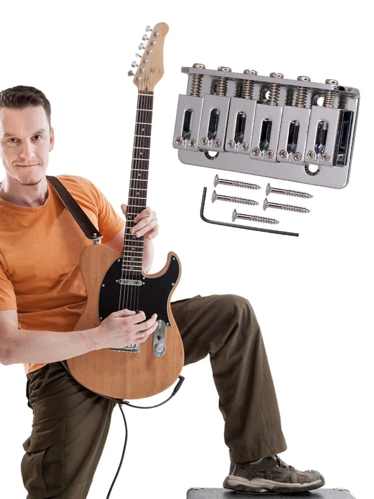 6 سلاسل الغيتار جسر السرج الذيل ل درابزين Strat جسر الغيتار الكهربائي الآلات الوترية استبدال أجزاء