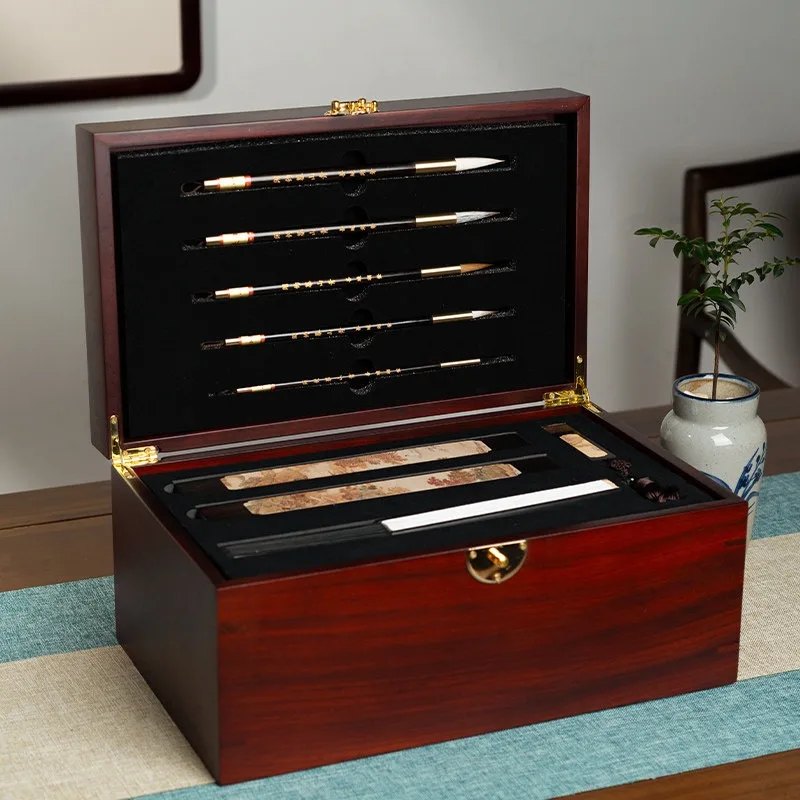 Calligraphy Set Special Inkstone Duan Inkstone Hui Ink High-end Gift Box Brush Professional Boutique