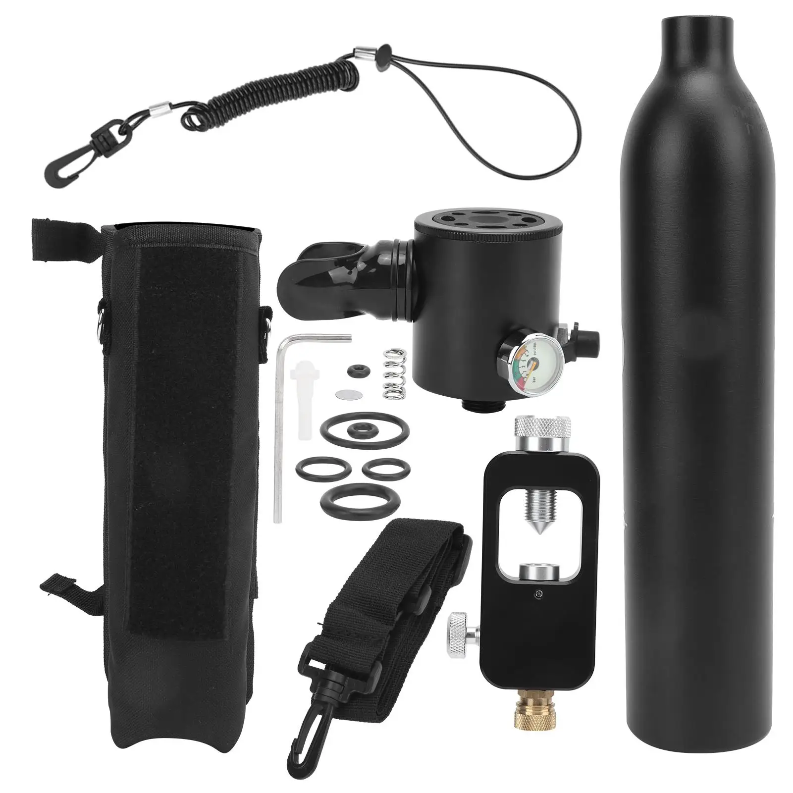 0.5L Diving Oxygen Cylinder Tank with Adapter - Underwater Breather Set for Diving